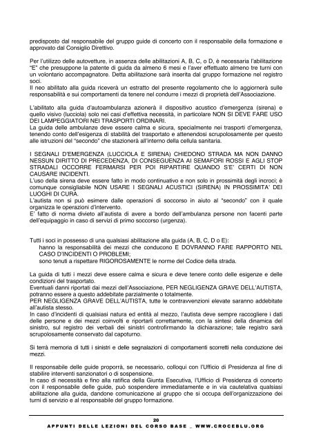 Appunti delle lezioni del Corso Base - ANPAS Provincia di Modena