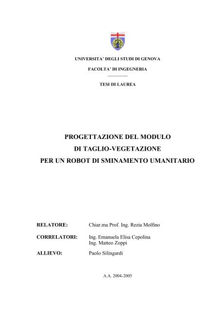 2 Taglio della vegetazione - Intro Page - Università degli Studi di ...
