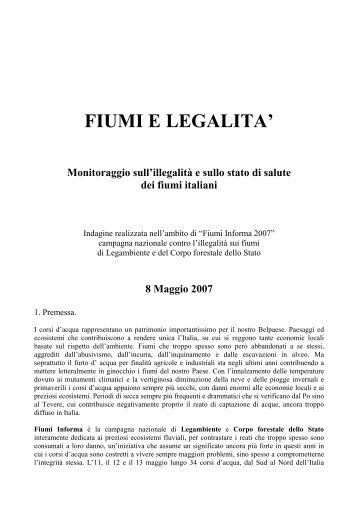 Dossier integrale 'Fiumi e Legalità' - ArezzoWeb.it
