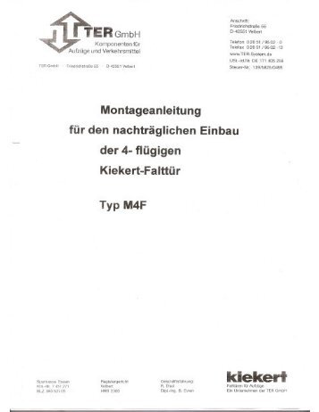 M4F Montageanleitung Kiekert Deutsch (D) - TER GmbH