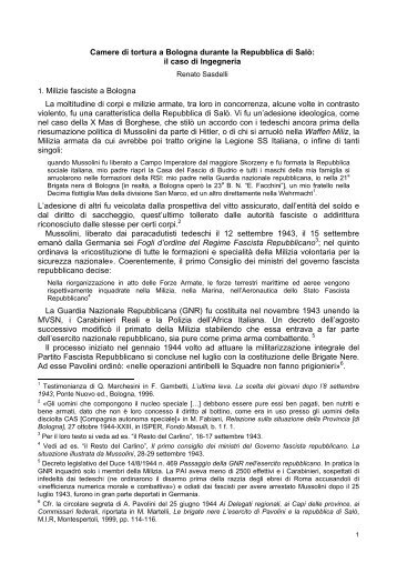 Camere di tortura a Bologna durante la Repubblica ... - ANPI Pianoro