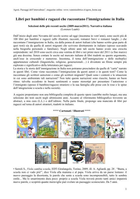 Libri che parlano di immigrazione marzo 2011-2.pdf - Editrice Vannini