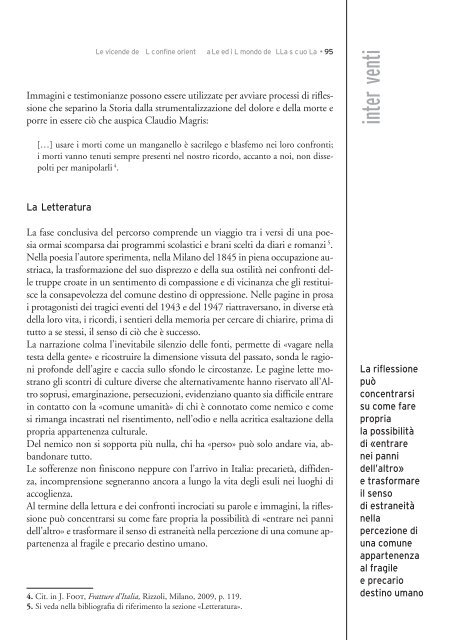 Le vicende del confine orientale ed il mondo della scuola