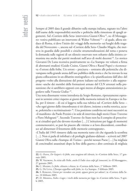 Le vicende del confine orientale ed il mondo della scuola