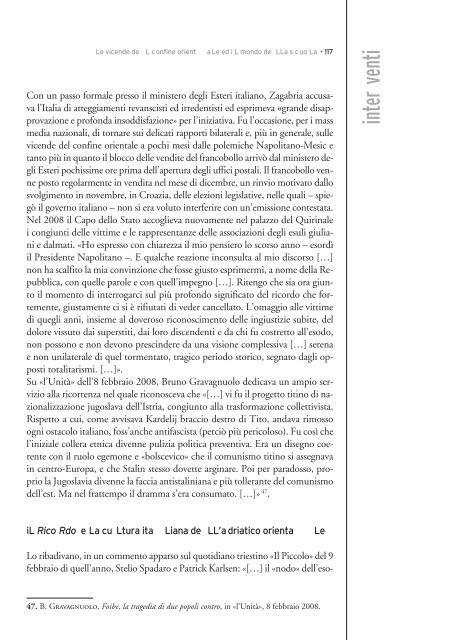 Le vicende del confine orientale ed il mondo della scuola