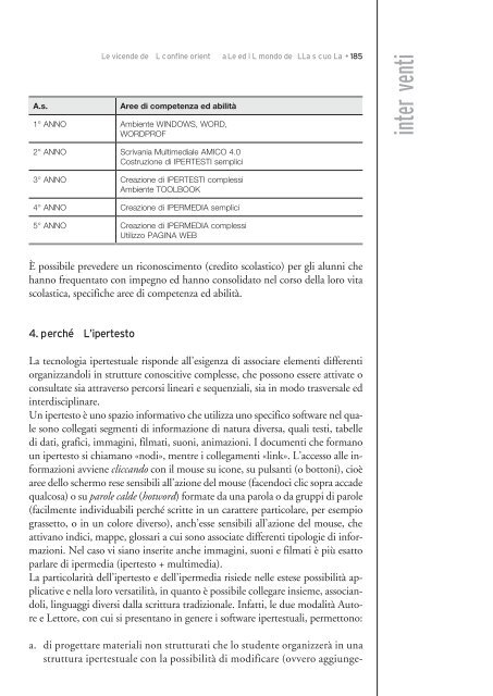 Le vicende del confine orientale ed il mondo della scuola