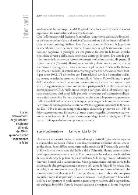 Le vicende del confine orientale ed il mondo della scuola