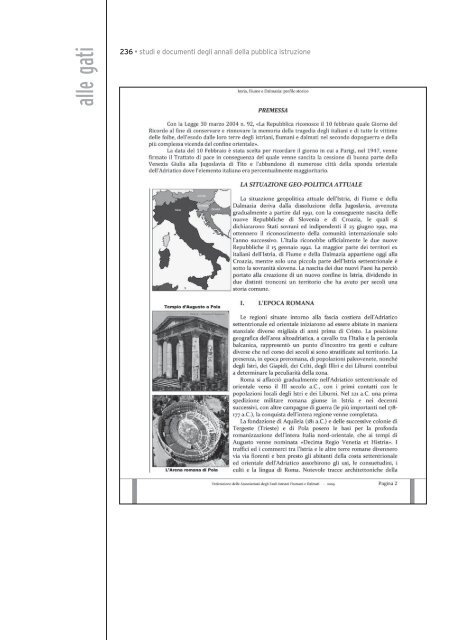 Le vicende del confine orientale ed il mondo della scuola