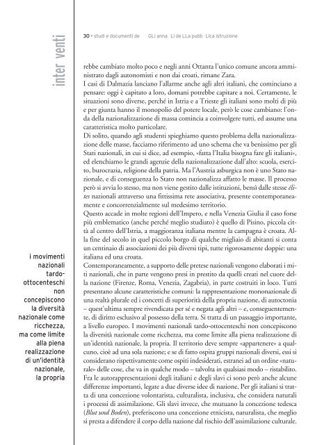 Le vicende del confine orientale ed il mondo della scuola