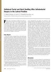 Unilateral Facial and Neck Swelling After Infratentorial Surgery in ...