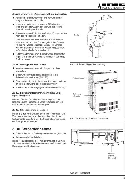 Montage- und Wartungsanweisung - ABIC Brennertechnik GmbH