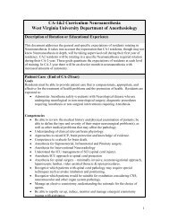 Curriculum Template - West Virginia University Health Sciences ...