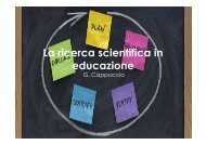 La ricerca scientifica in educazione - Facoltà di Scienze della ...