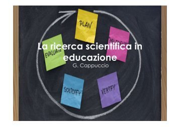 La ricerca scientifica in educazione - Facoltà di Scienze della ...