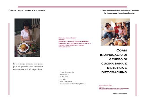 Brochure corso di cucina - Dieta Pavia