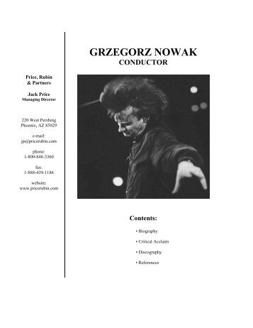 GRZEGORZ NOWAK - Price Rubin & Partners