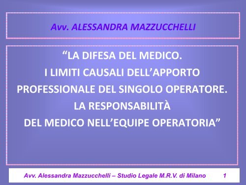 Studio Legale MRV di Milano 6 - Responsabilitasanitaria.it