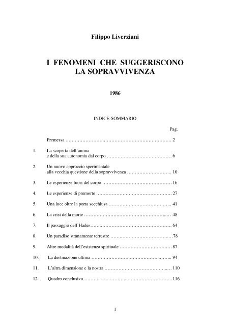 I Fenomeni Che Suggeriscono La Sopravvivenza Convivium Roma It