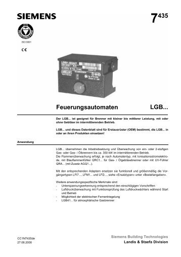 7435 Feuerungsautomaten LGB... - ABIC Brennertechnik GmbH