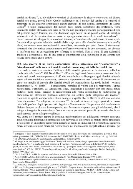 Alcuni rituali degli adolescenti - Provincia di Pesaro e Urbino