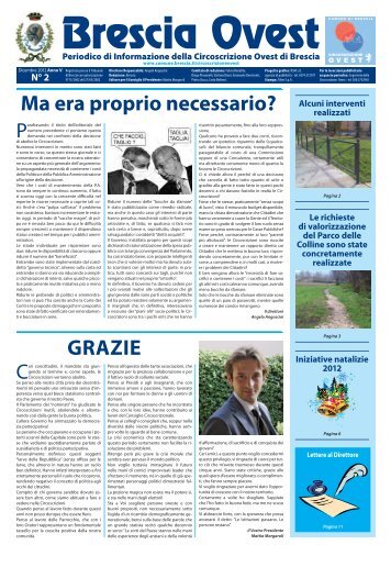 Notiziario dicembre 2012 - Comune di Brescia