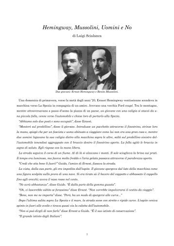 "Hemingway, Mussolini, Uomini e No" in pdf - ScuolAnticoli