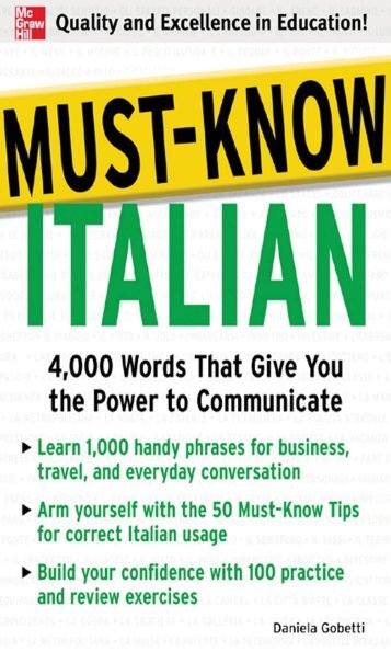 Must-Know Italian : 4,000 Words That Give You the Power to ...