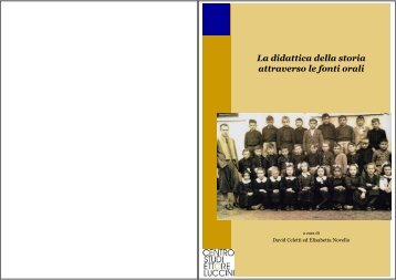 La didattica della storia attraverso le fonti orali - Centro Studi Ettore ...