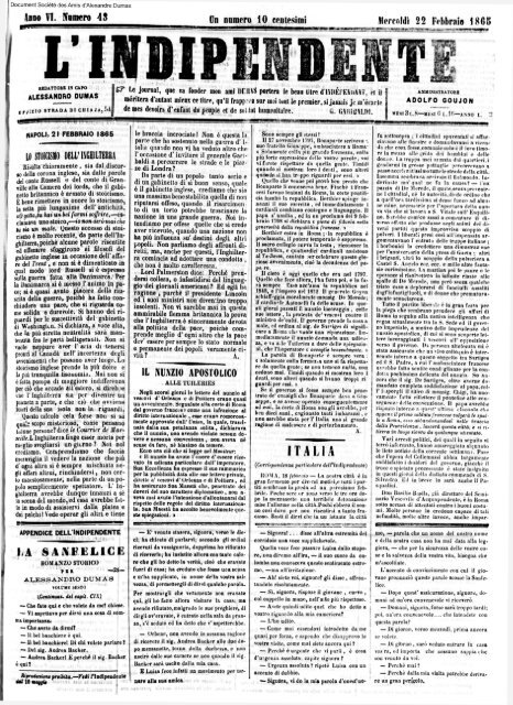 L'INDI?!! - Les Journaux d'Alexandre Dumas