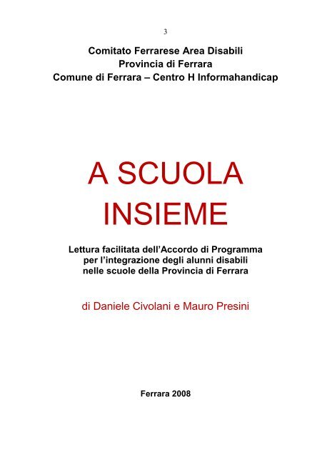 A SCUOLA INSIEME - Provincia di Ferrara