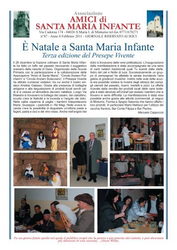 Il Giornalino - Febbraio 2011 - Amici di Santa Maria Infante