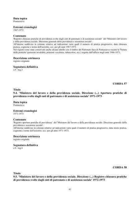 Inventario Camera del Lavoro di Pontassieve - Cgil Toscana