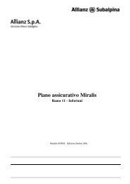 Piano assicurativo Miralis - Allianz Subalpina