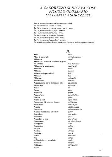 Vocabolario - Casorezzo la comunità