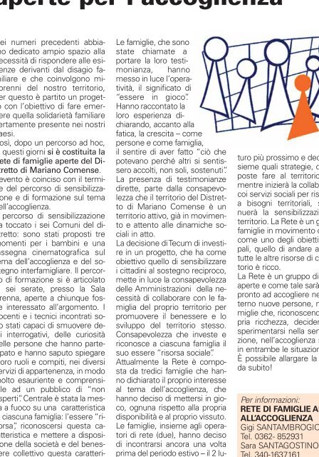 L'INFORMATORE COMUNALE - Città di Mariano Comense