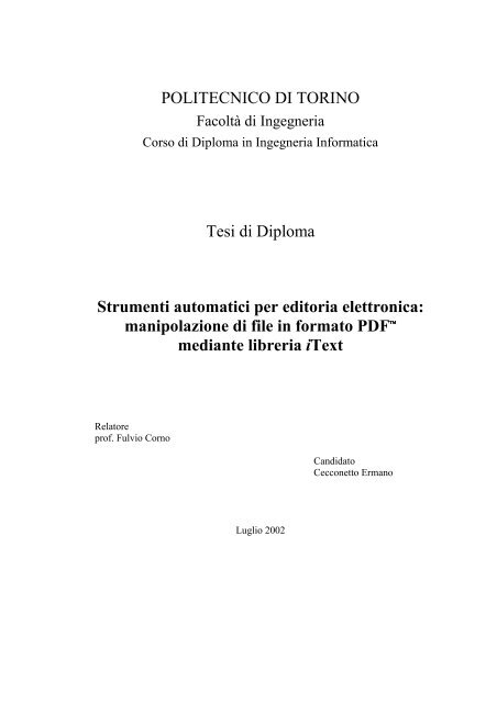 manipolazione di file in formato PDF median - The e-Lite Research ...