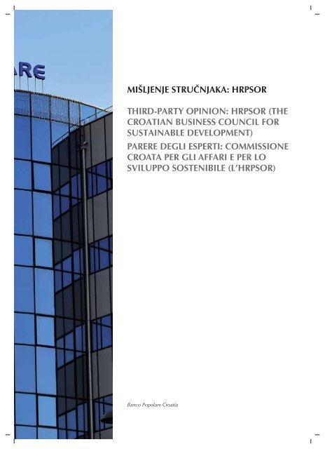 Banco Popolare Croatia - Izvještaj o održivosti