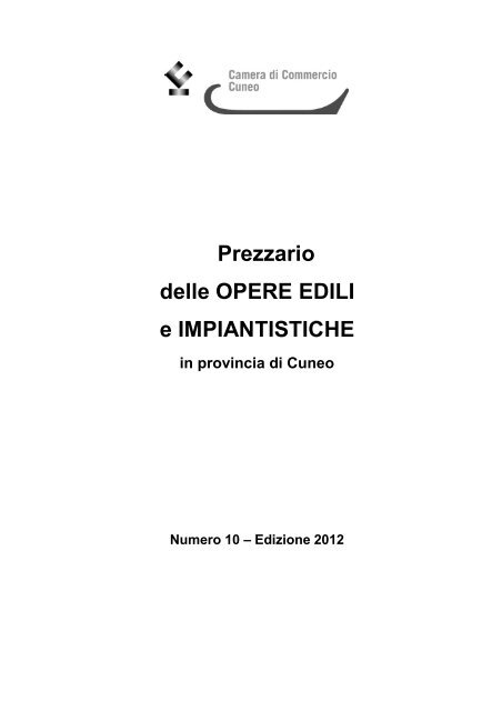 Prezzario delle OPERE EDILI e IMPIANTISTICHE - Confartigianato 