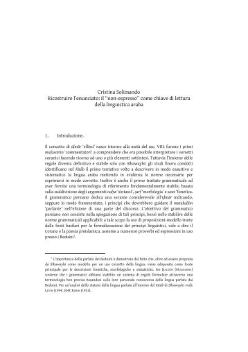 il “non-espresso” come chiave di lettura della linguistica araba - Fsor.it