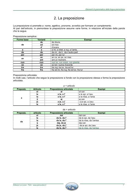 Elementi di grammatica della lingua piemontese