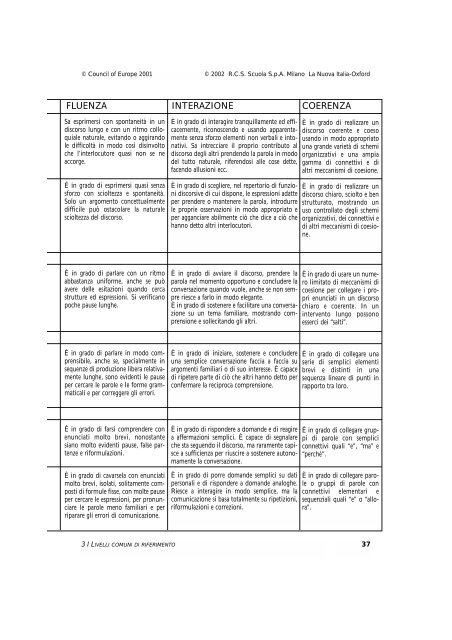 Quadro comune europeo di riferimento per le lingue: - Italiano per lo ...