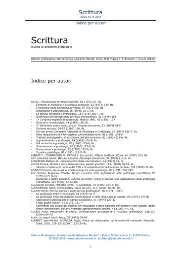 per autori 1971-2011 - Istituto Grafologico Moretti