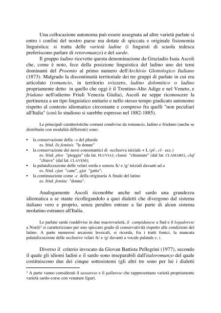 Classificazione dei dialetti parlati in Italia
