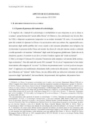 ecclesiologia: 2010/2011 - Facoltà Teologica dell'Italia Settentrionale