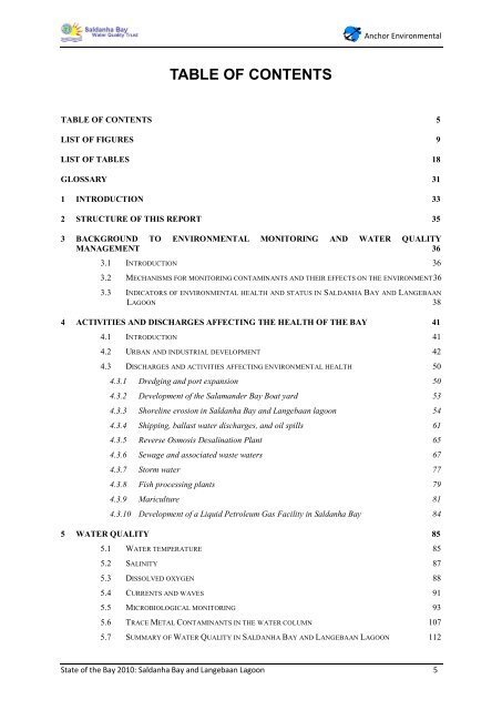 State of the Bay Report 2010-Final - Anchor Environmental