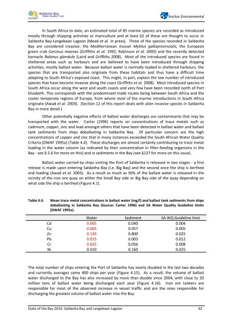 State of the Bay Report 2010-Final - Anchor Environmental