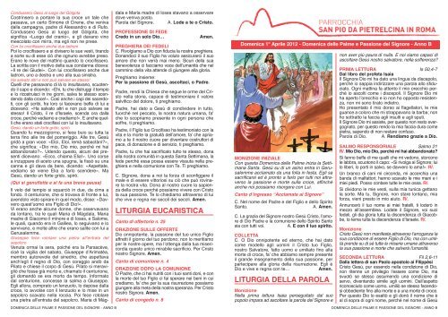 foglietto della messa scarica
