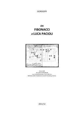 Da Fibonacci a Luca Pacioli - Giorgioppi