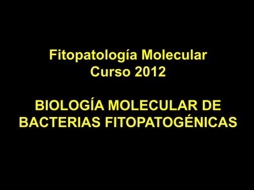 Fitopatología Molecular Curso 2012 BIOLOGÍA ... - FBMC