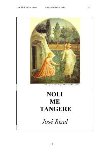 NOLI ME TANGERE José Rizal - Rizal.it